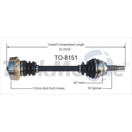 Surtrack Axle Cv Axle Shaft, To-8151 TO-8151